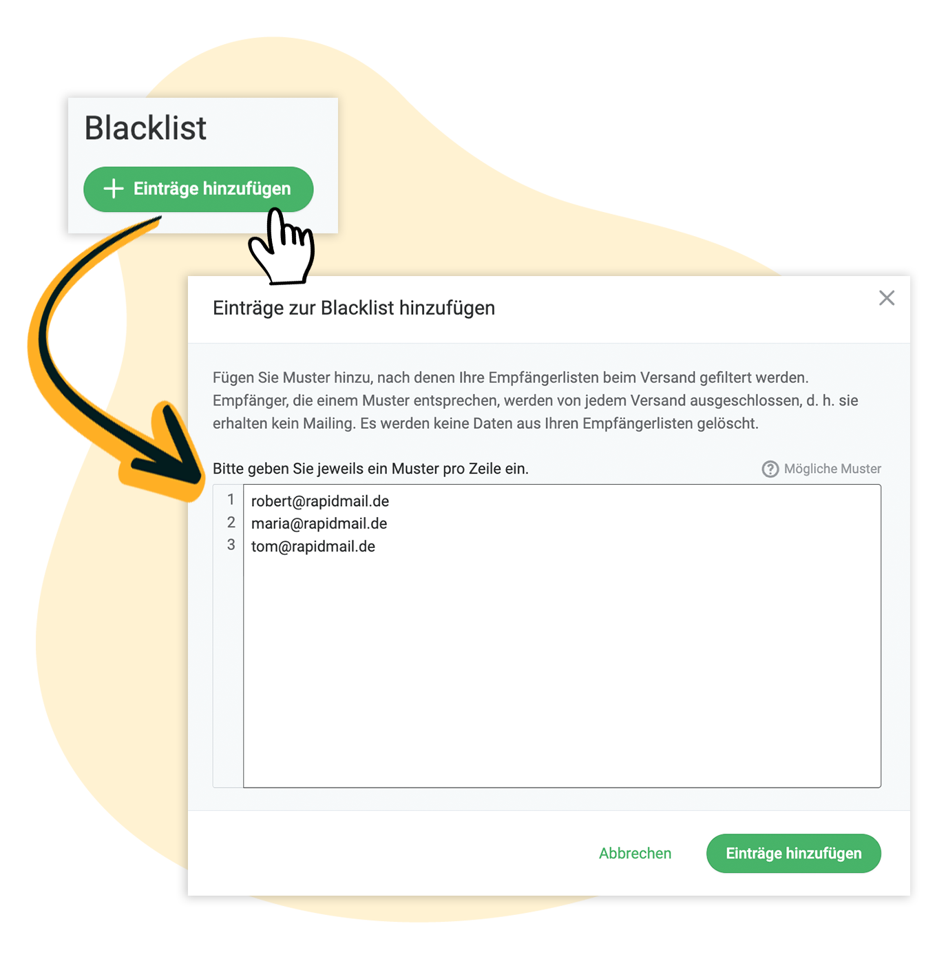 Einträge zur Blacklist hinzufügen