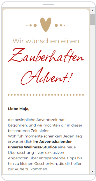 Newsletter Ansicht Smartphone