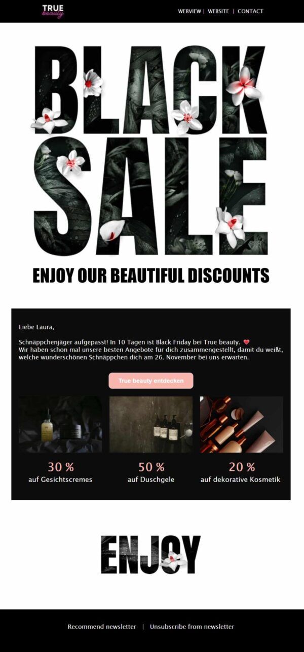 Black Friday Newsletter im Herbst