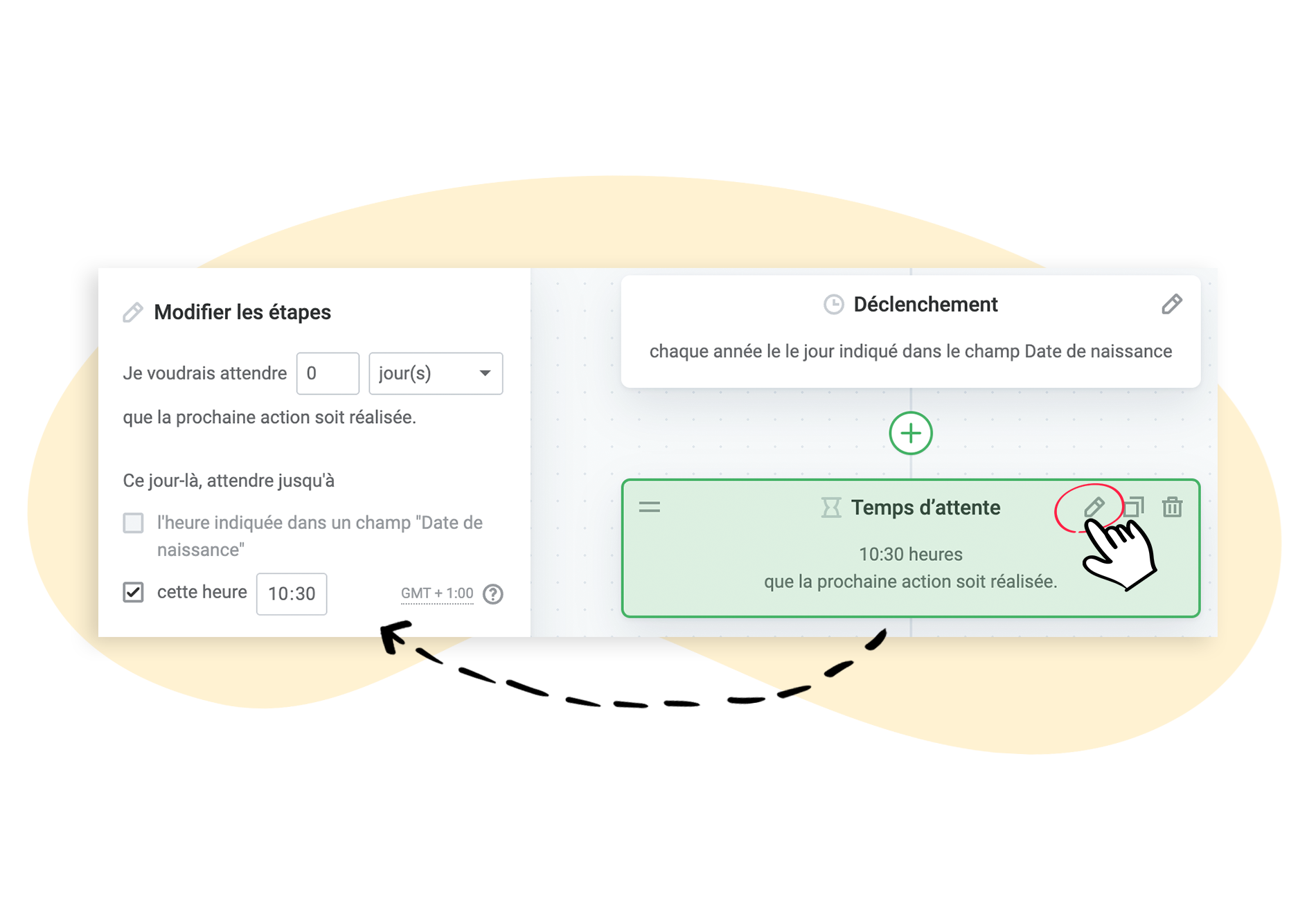 Modifier le temps d'attente dans une automatisation