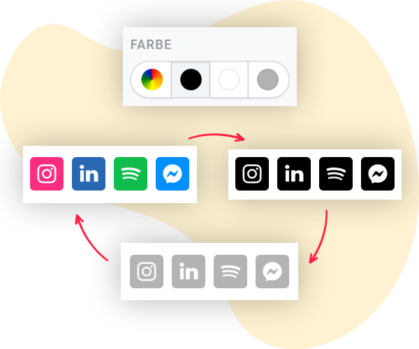 Farbeinstellungen für Social Icons