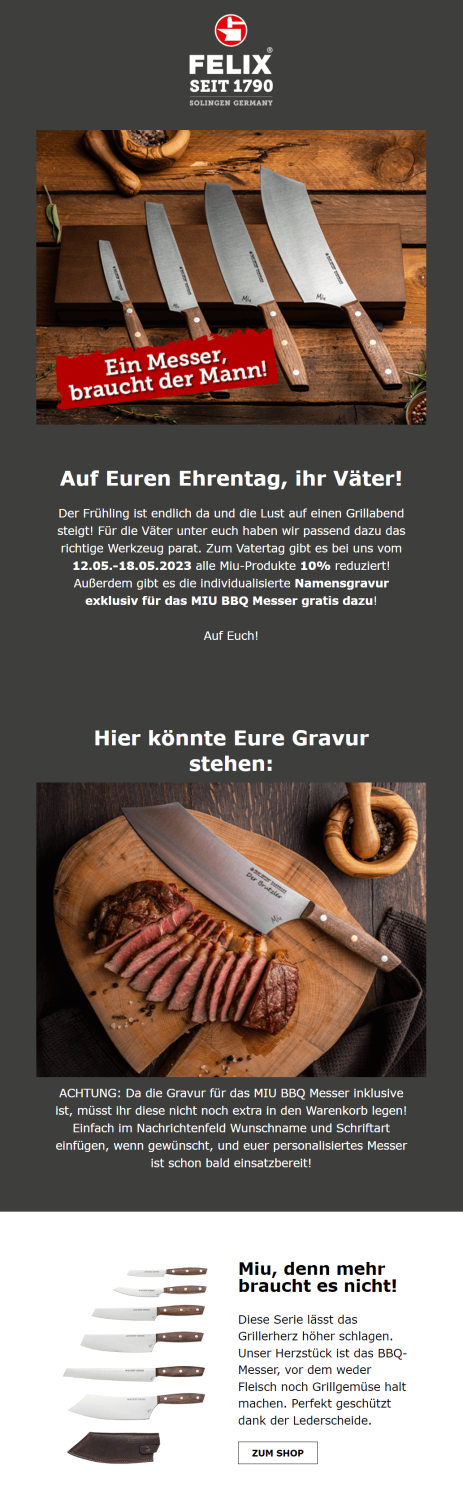 Newsletter-Beispiel Vatertag