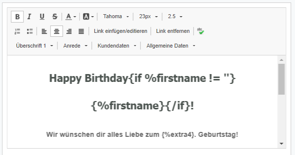 Personalisierung in der Geburtstags Email