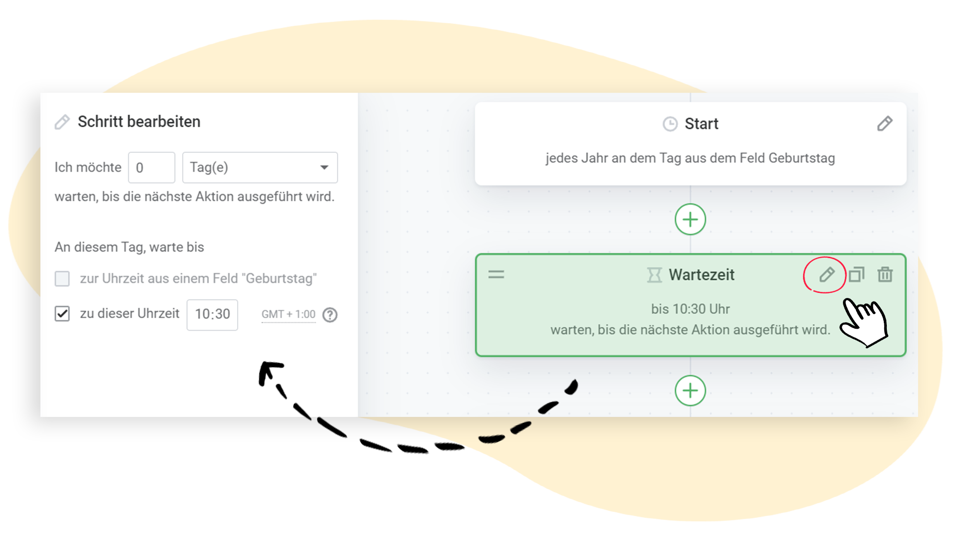 Wartezeit in einer Automation bearbeiten