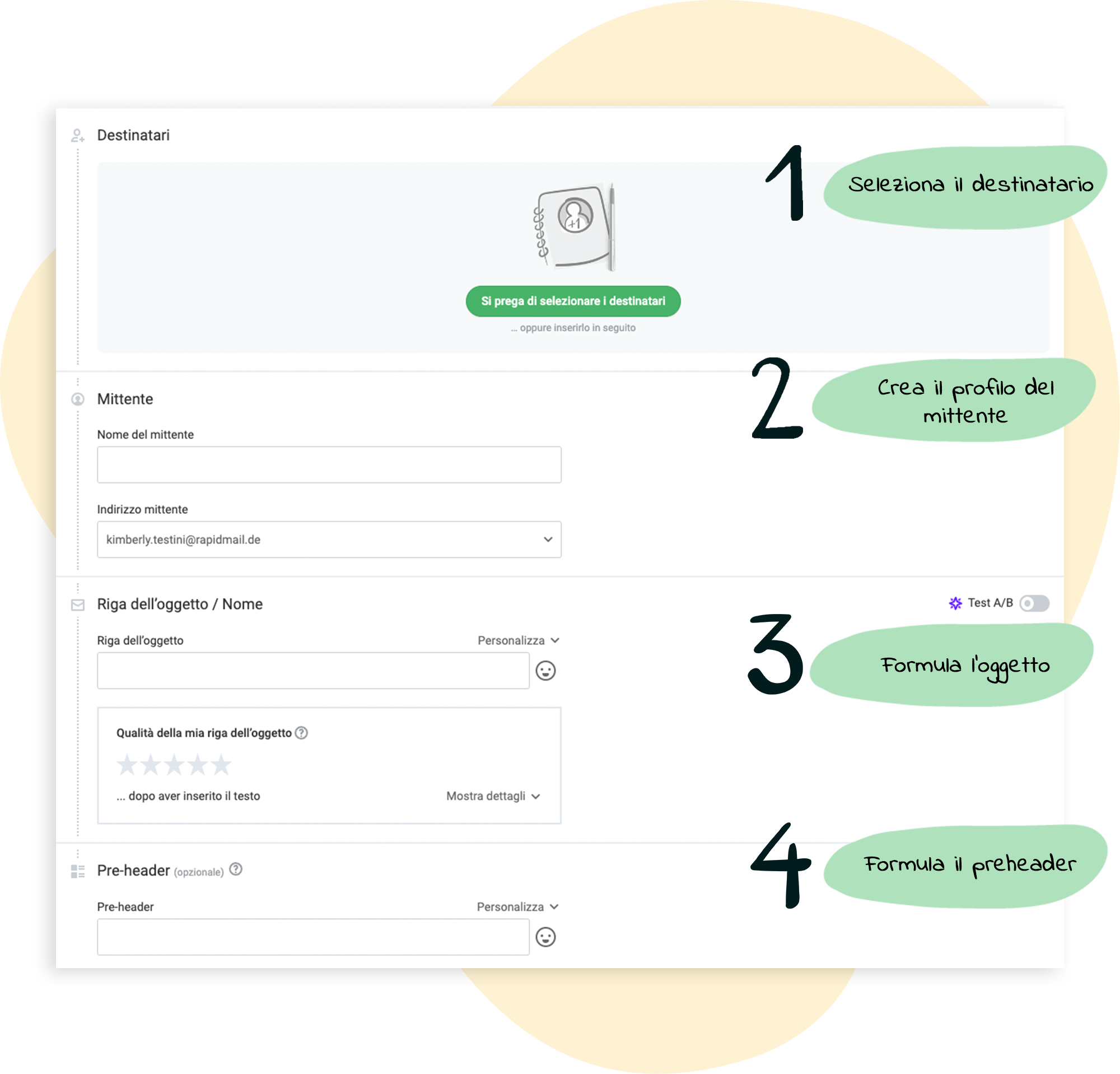 Punto 4: aggiungere un preheader