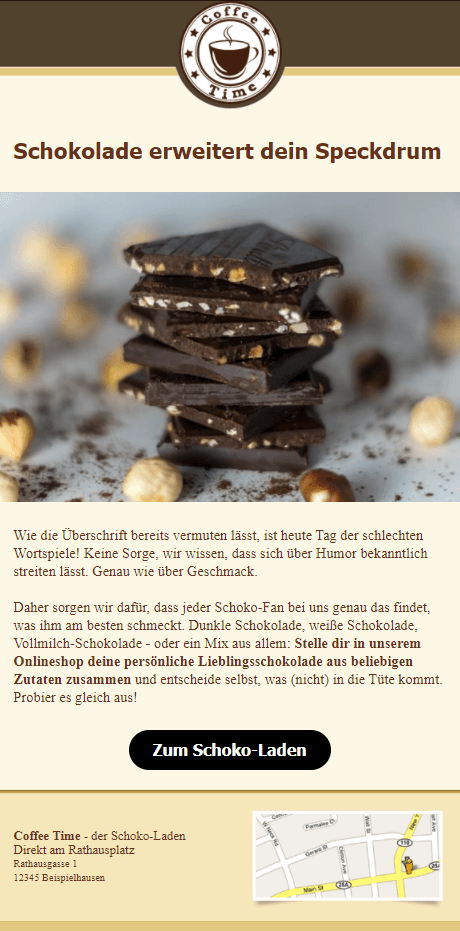 Newsletter Beispiel November zum Tag der schlechten Wortspiele