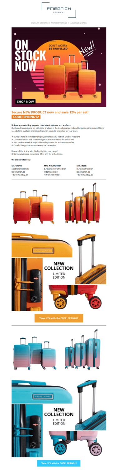 Newsletter-Beispiel Friedrich Lederwaren