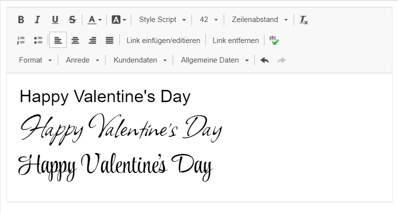 Webfonts für Valentinstags E-Mails