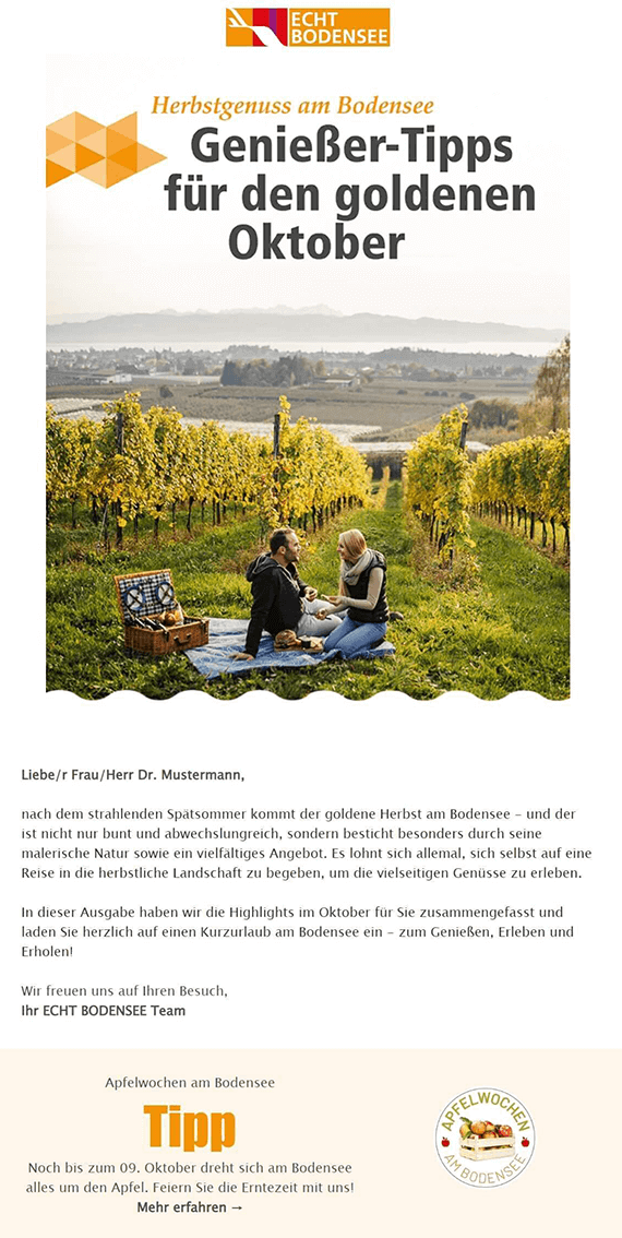 Newsletter Tourismus