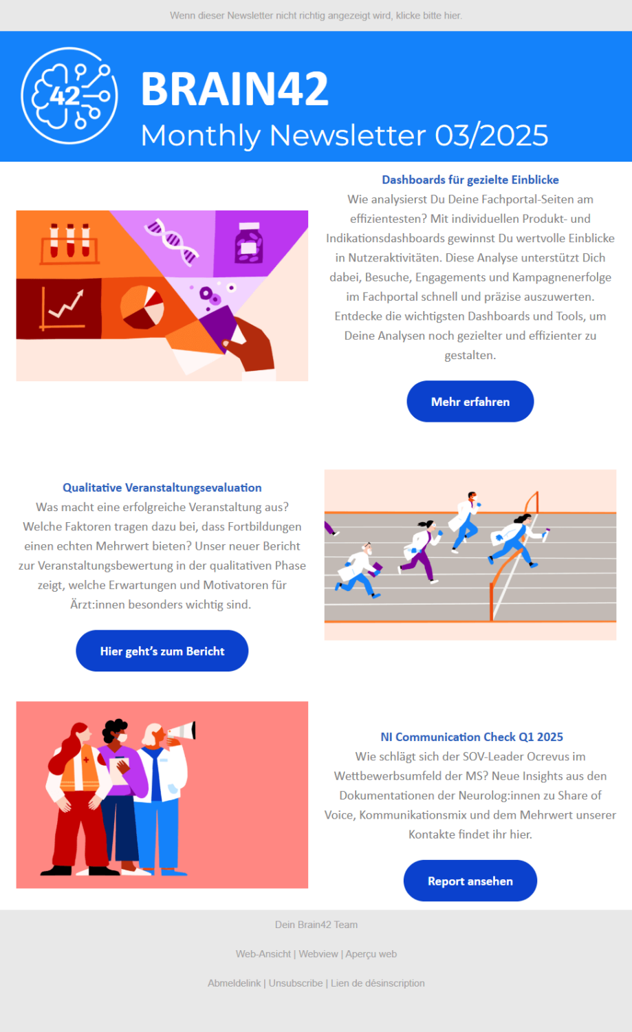 Gelungene Email mit CTAs