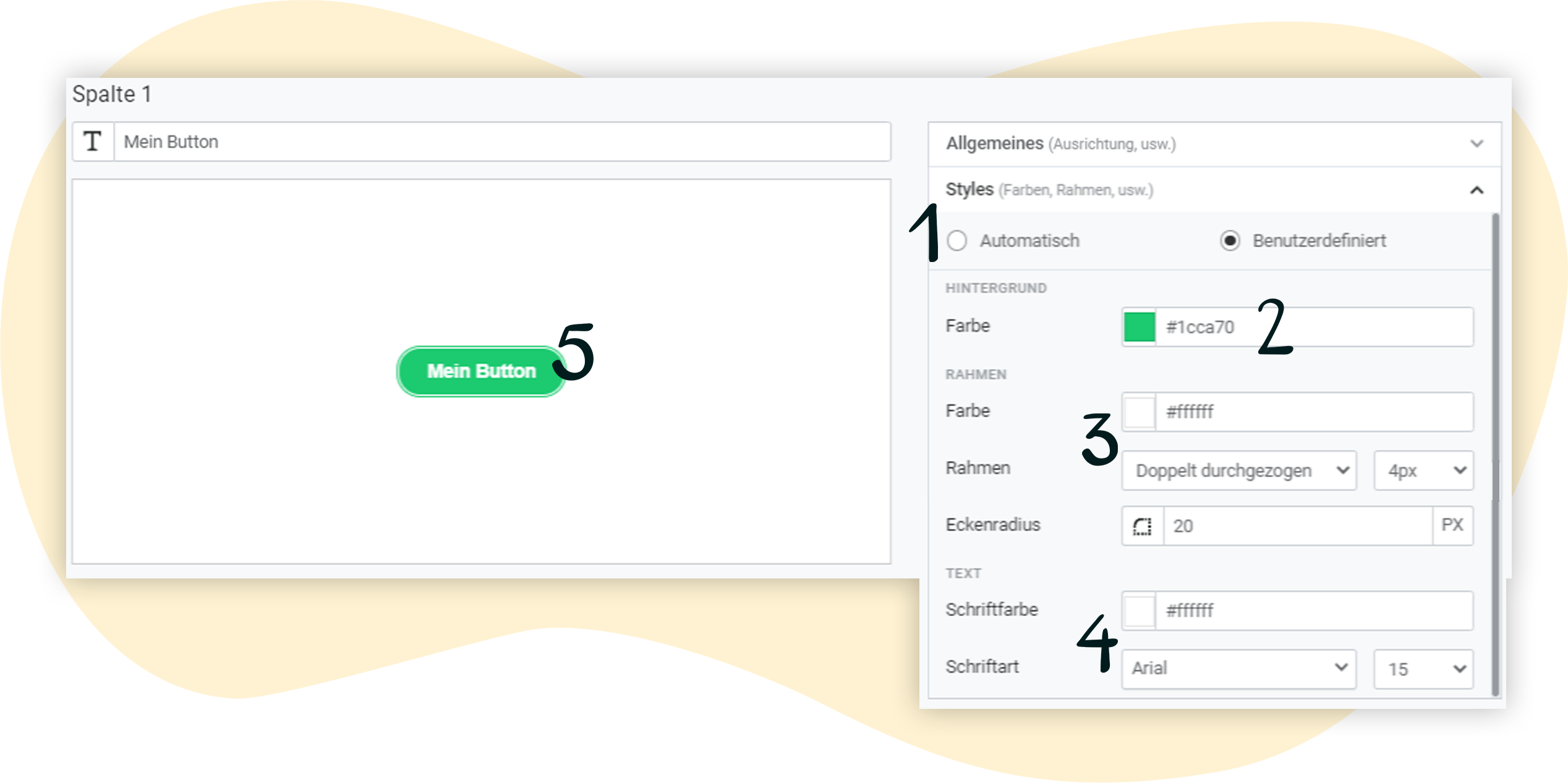 Button automatisch oder selbst gestalten und die Möglichkeiten im Editor