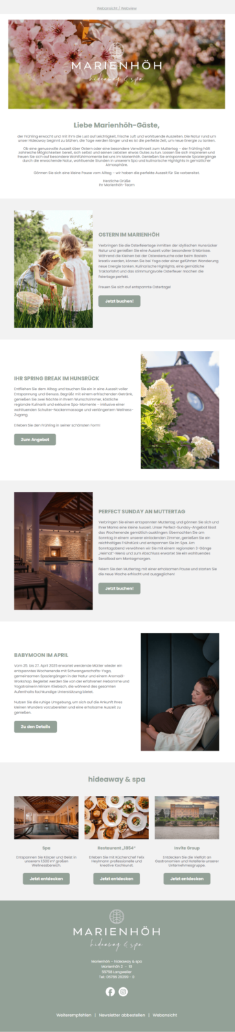 gelungenes Beispiel-Newsletter des Marienhöh