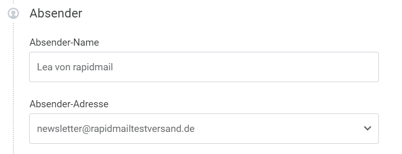 Beispiel Newsletter-Absender
