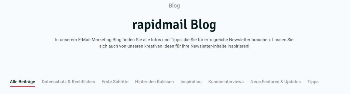rapidmail Blog Kategorien