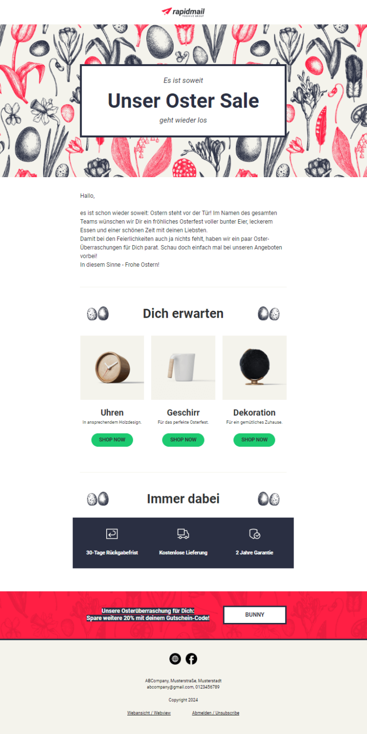 Newletter-Vorlage für Ostern