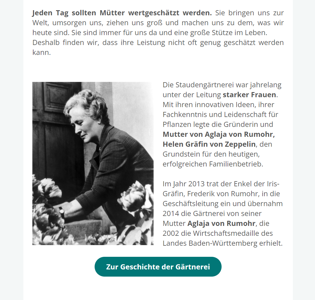 Gelungene Muttertags-Werbung per Newsletter