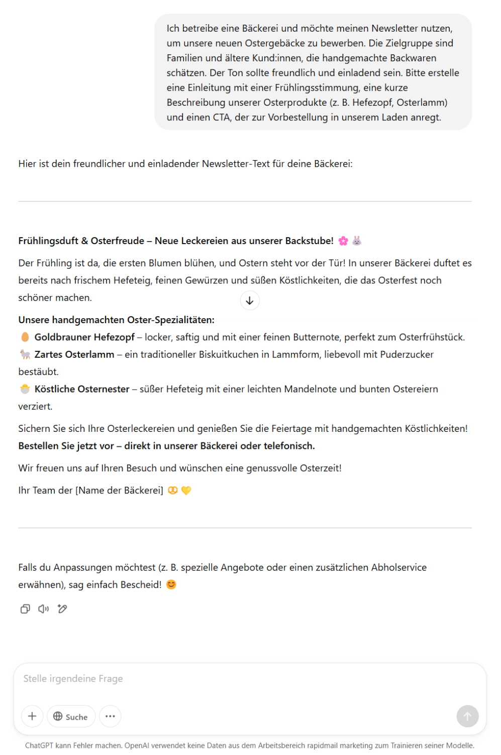 Beispiel-Prompt ChatGPT