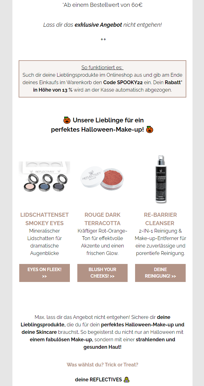 Beispiel für Halloween-Newsletter