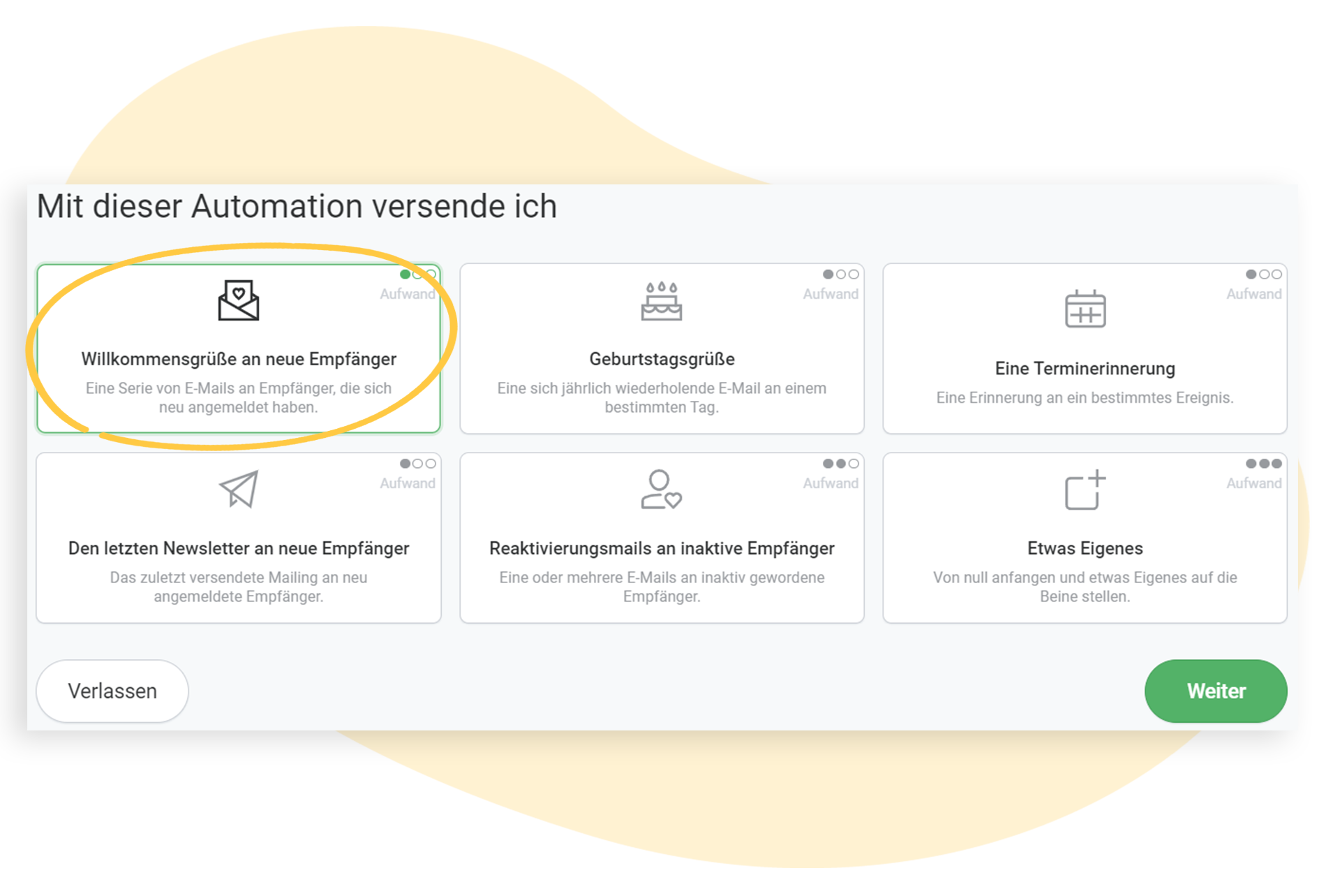 Auswahl des Use Case