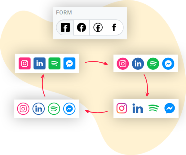 Einstellungen zur Form von Social Icons