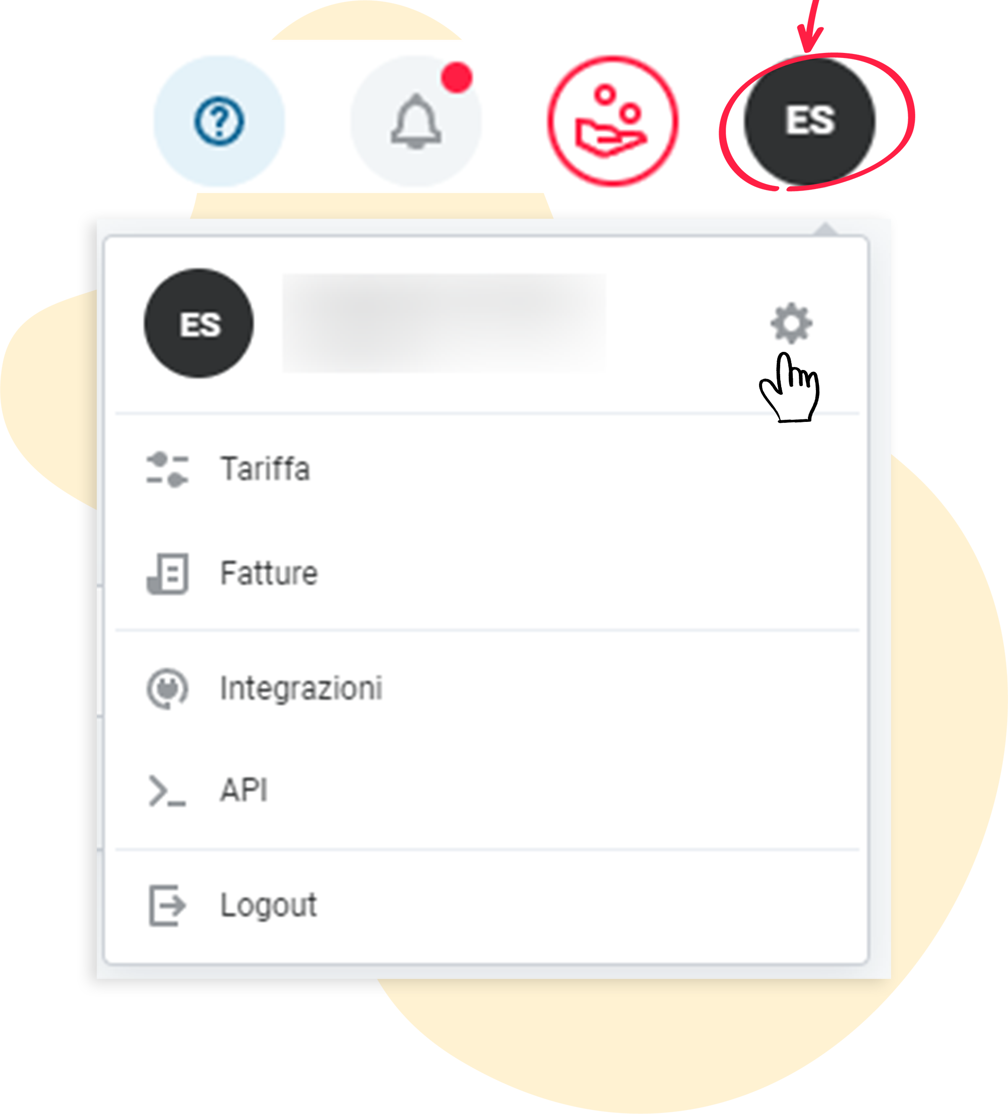 Apri le impostazioni dell'account rapidmail