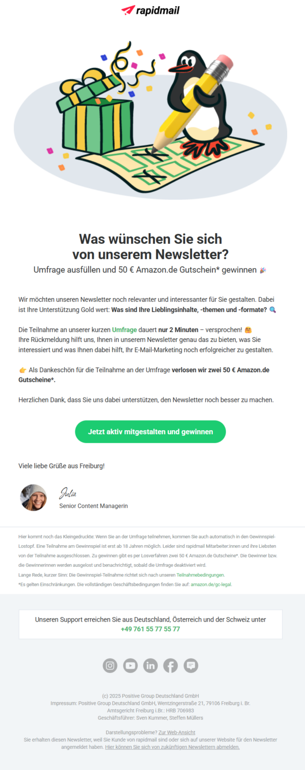 Newsletter Thematische Wunschliste