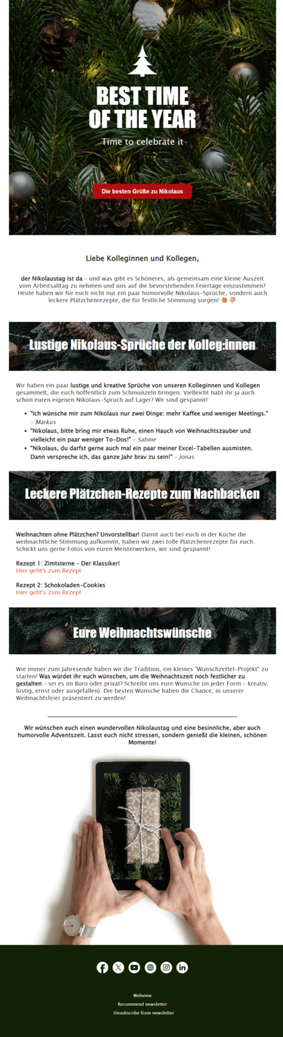 Newsletter-Beispiel Interner Newsletter