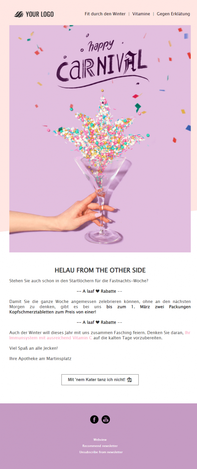 Karnevals-Newsletter-Vorlage