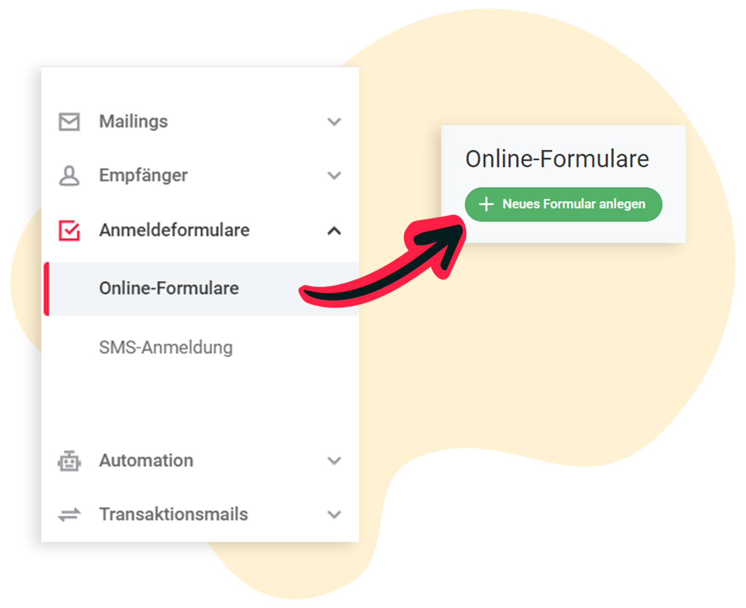 Neues Online-Formular anlegen